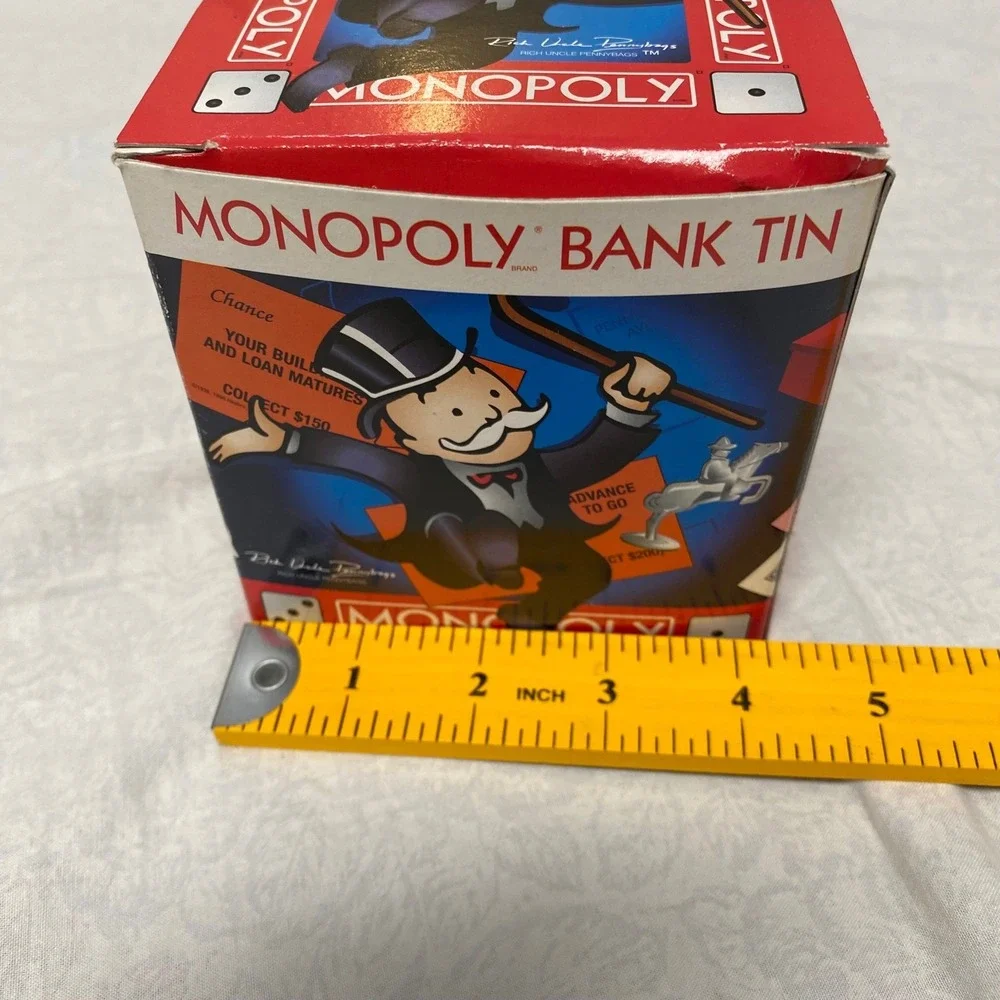 Monopoly Bank Tin Vintage 1999 Giftco Coin Bank Money Bank With Original Box